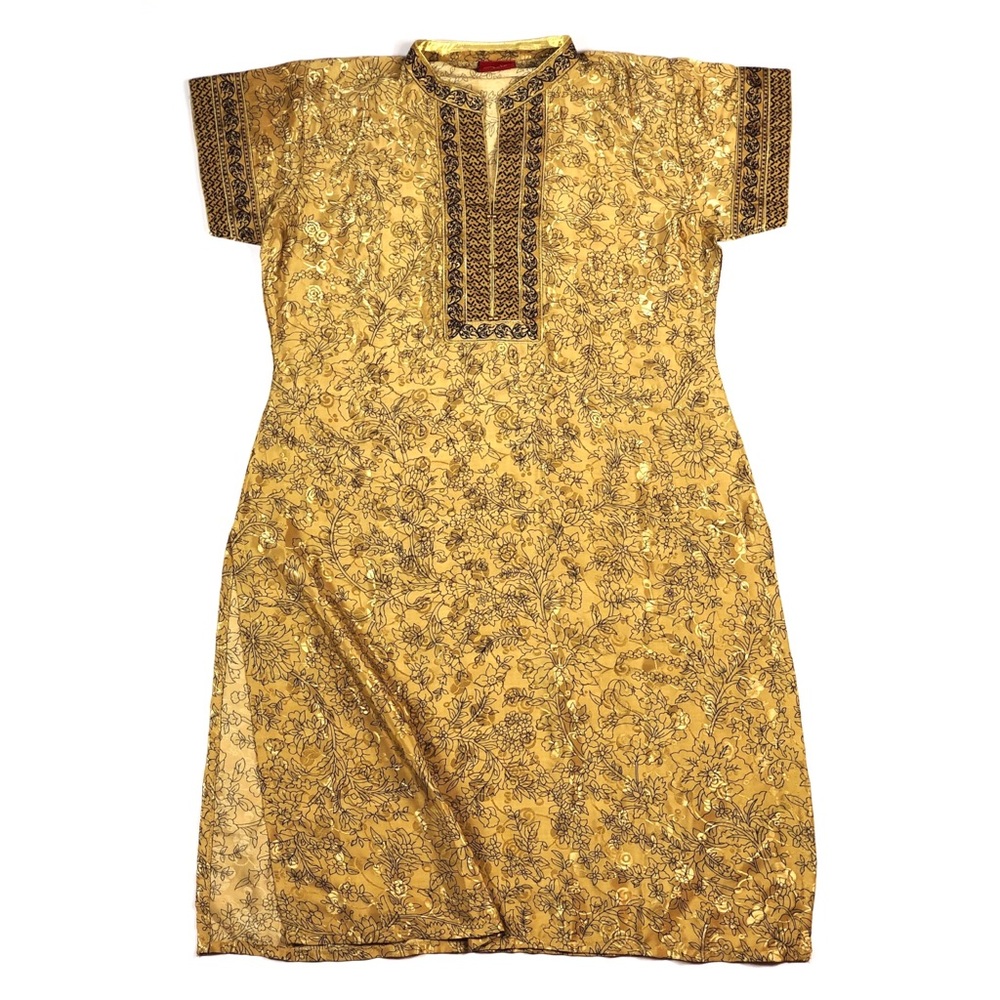VINTAGE 70s GEISHA GODDESS SLIT DRESS